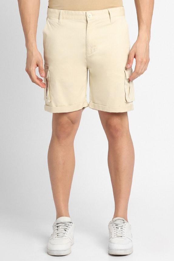 cream woven shorts