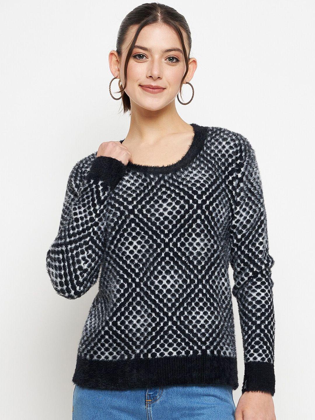 creative line black woollen longline top