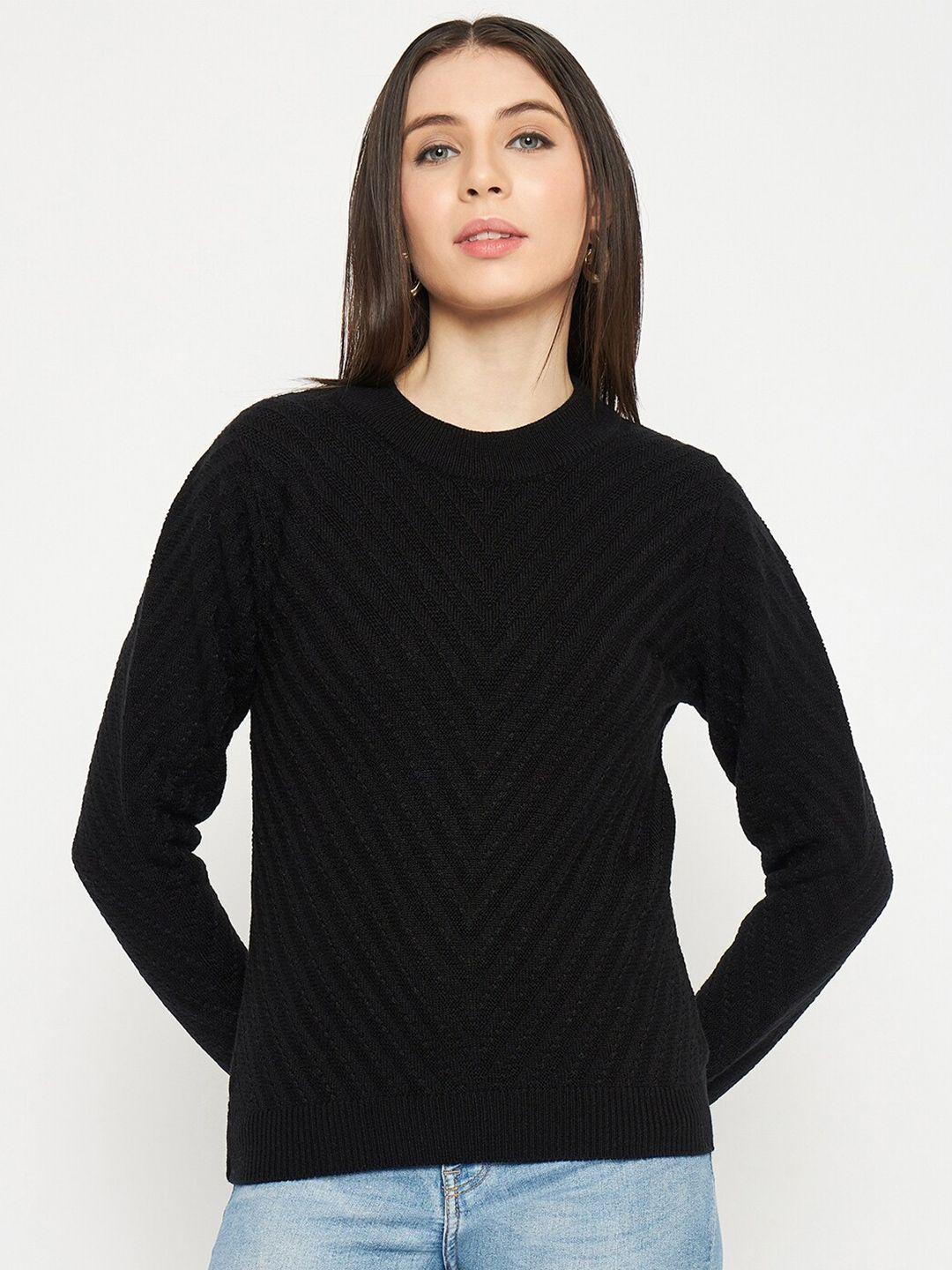 creative line black woollen top