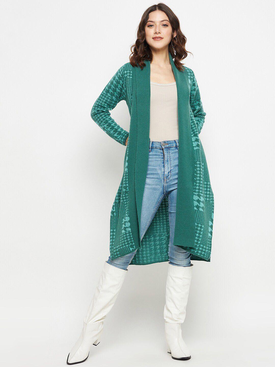 creative line women green longline shrug