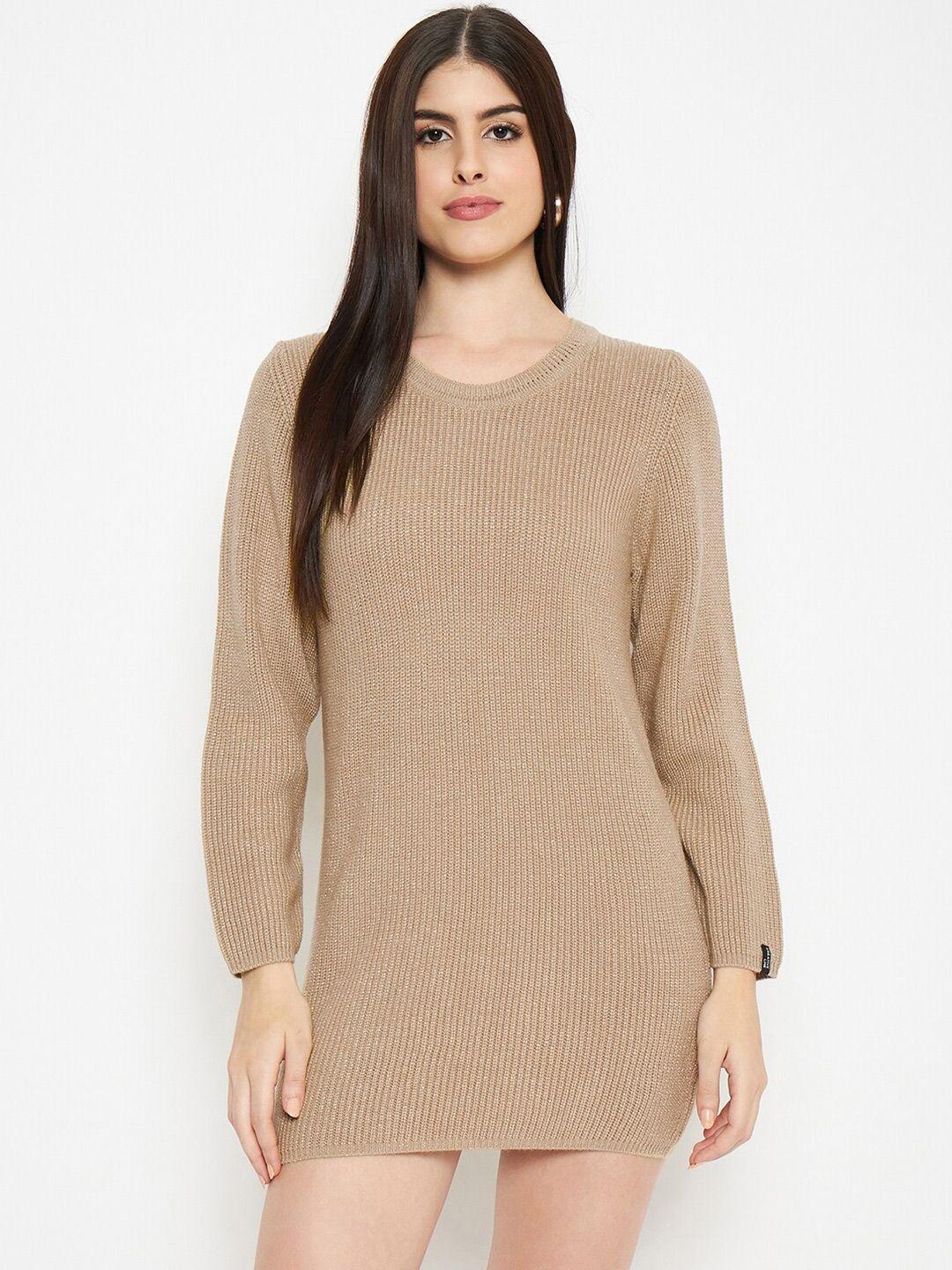 creative line woollen mini jumper dress