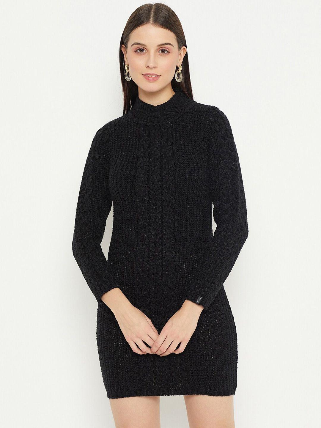 creative line woollen mini jumper dress