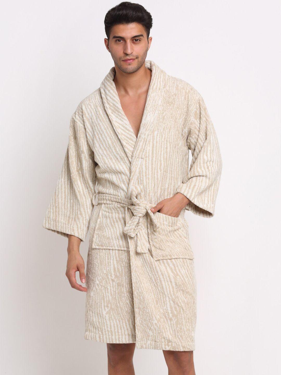 creeva adults striped bath robe with belt