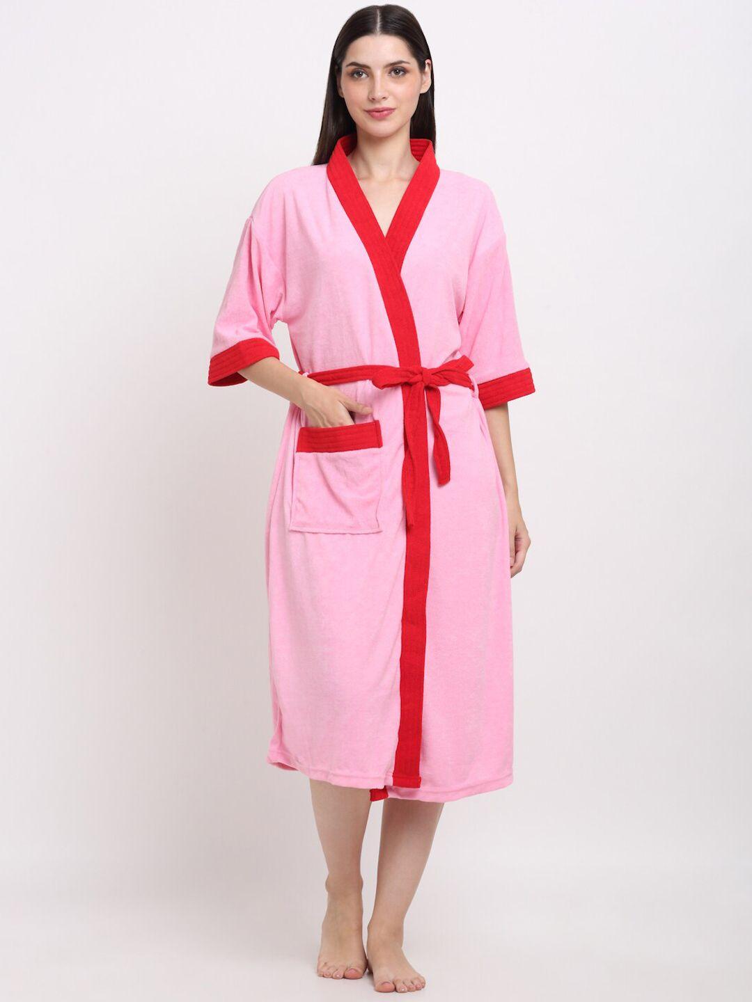 creeva belted knee length terry bath robe