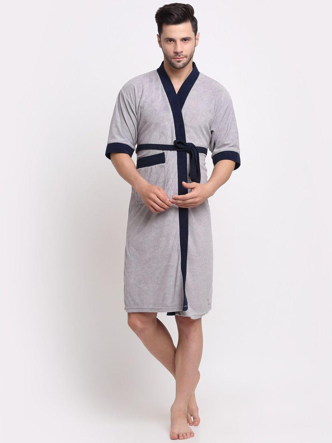 creeva belted knee length terry cotton bath robe