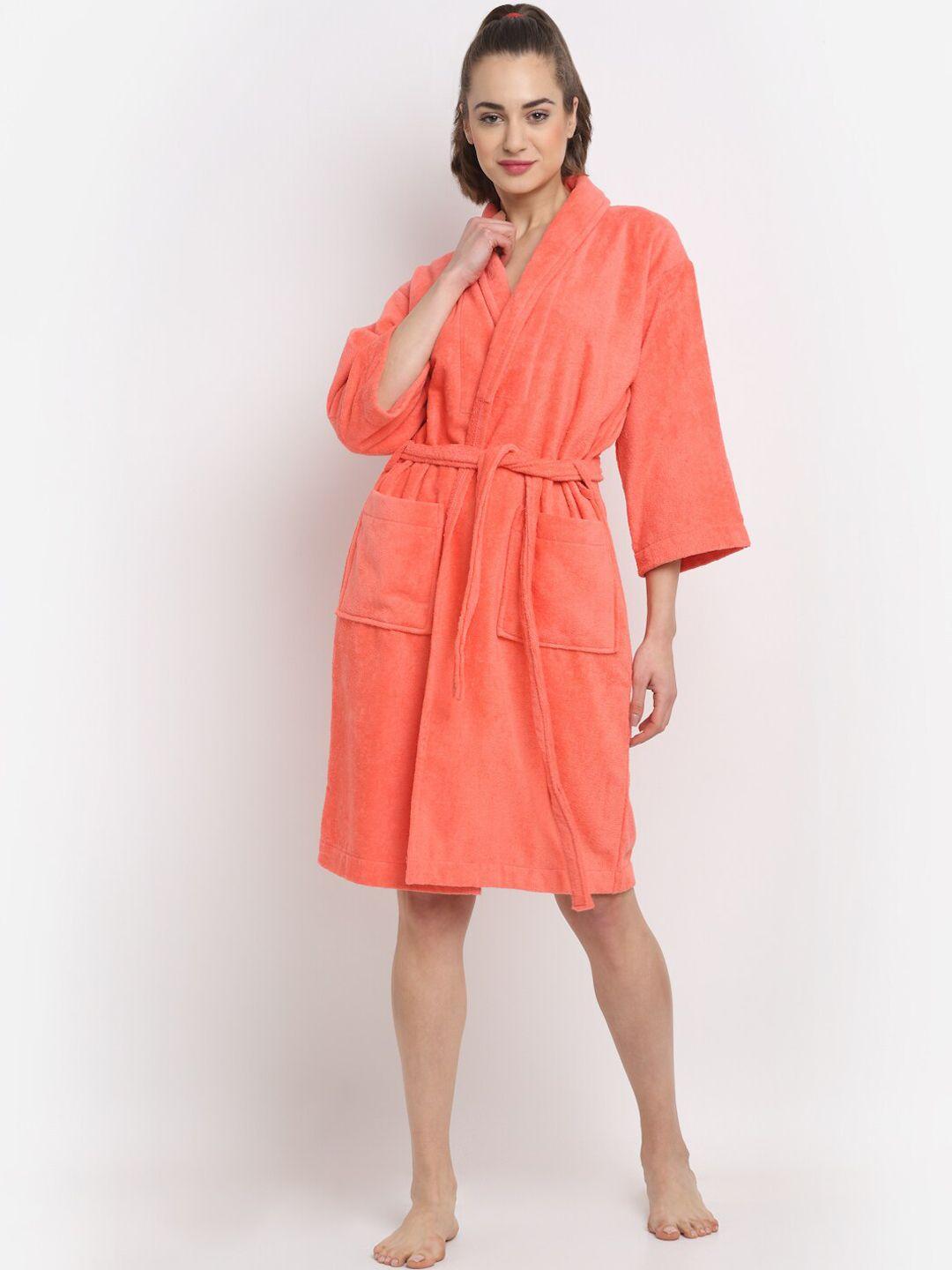 creeva breathable terry cotton bath robe with belt