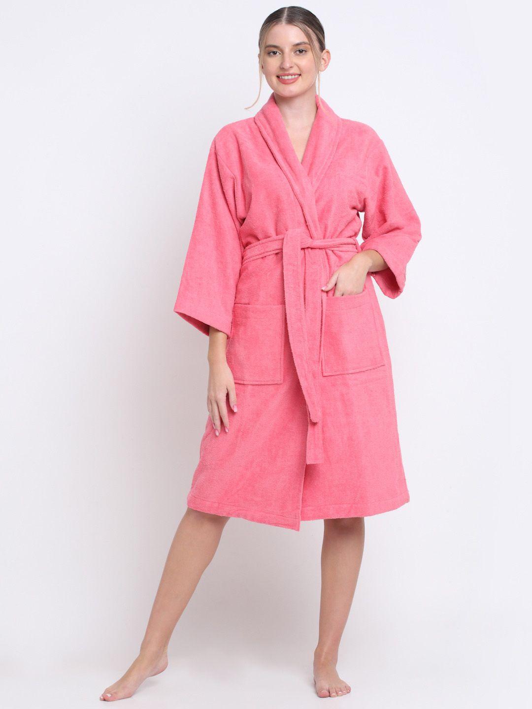 creeva breathable terry cotton bath robe with belt