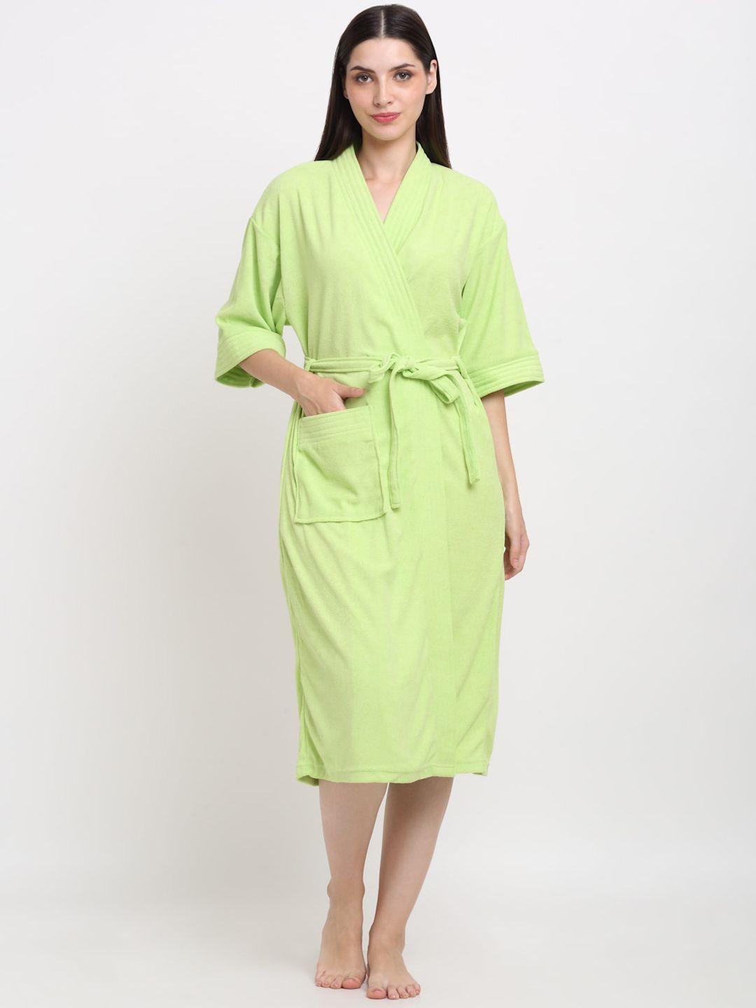 creeva everyday collection shawl collar knee length terry bath robe with front pocket