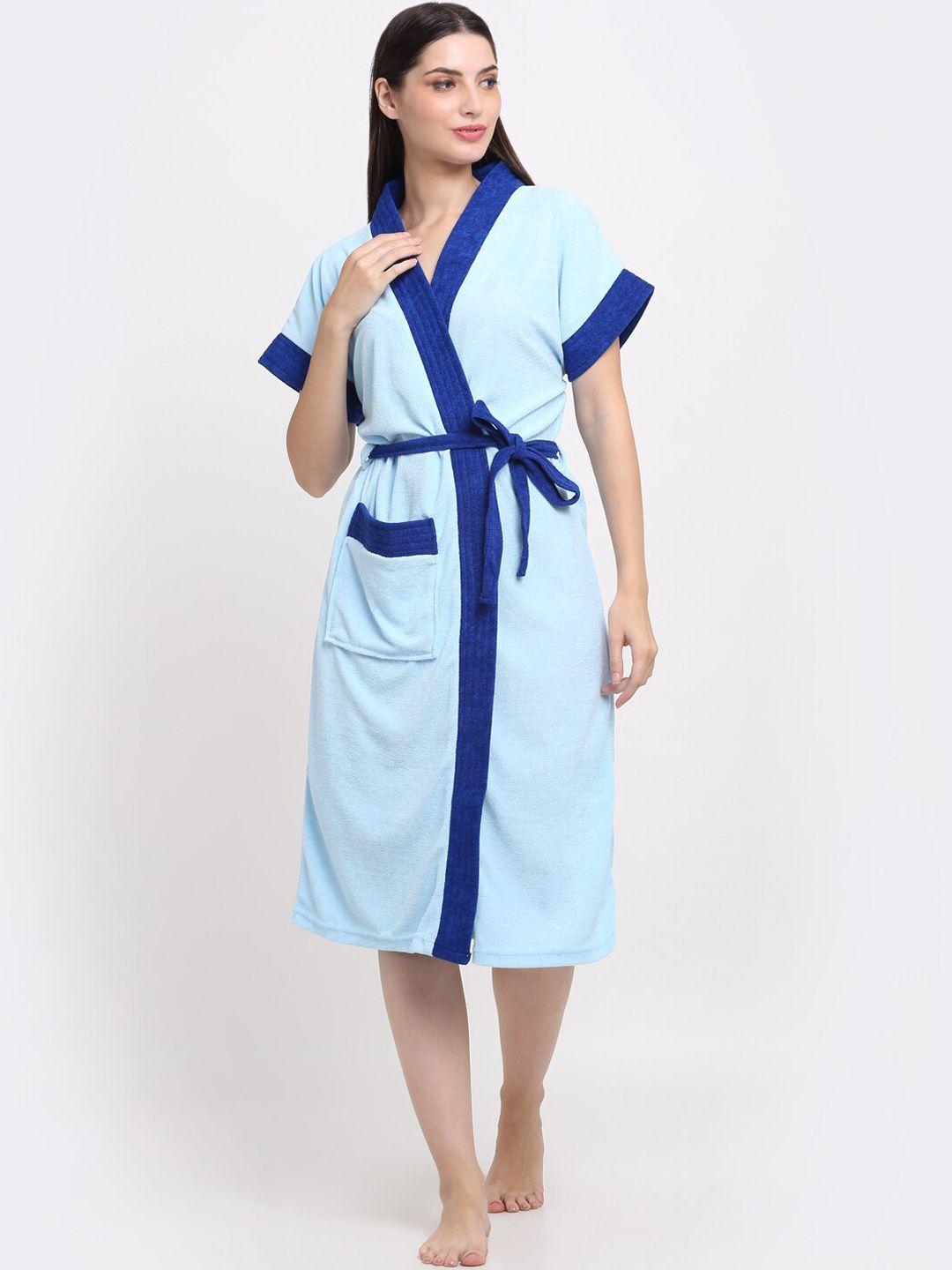creeva everyday collection shawl collar knee length terry bath robe with front pocket