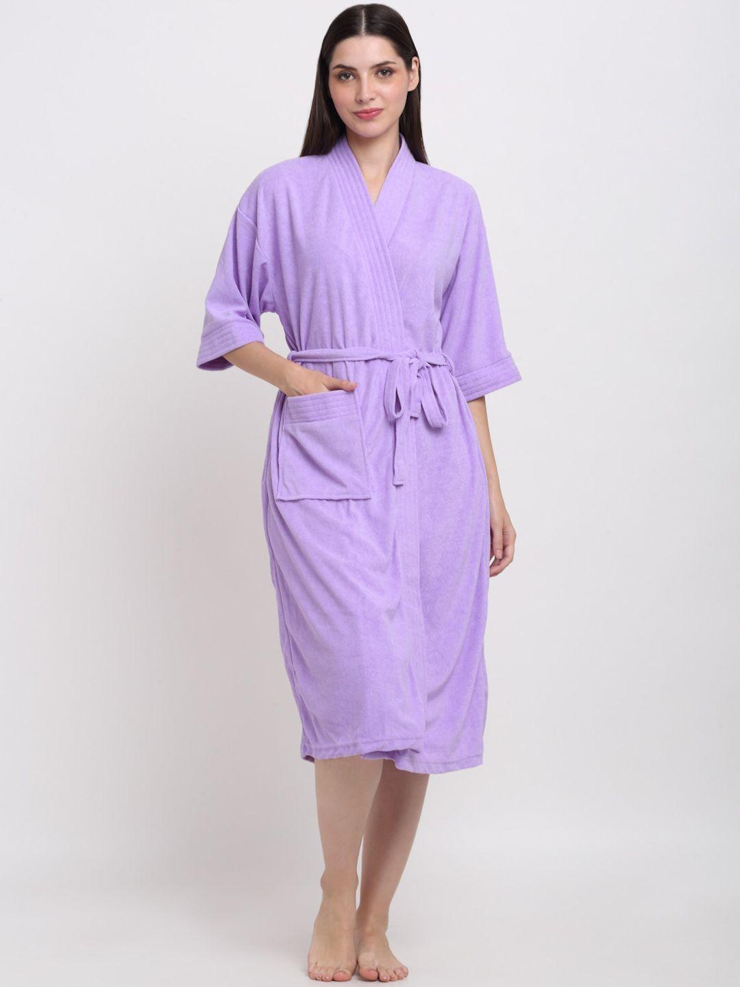 creeva everyday collection tie-up front pocket terry bath robe