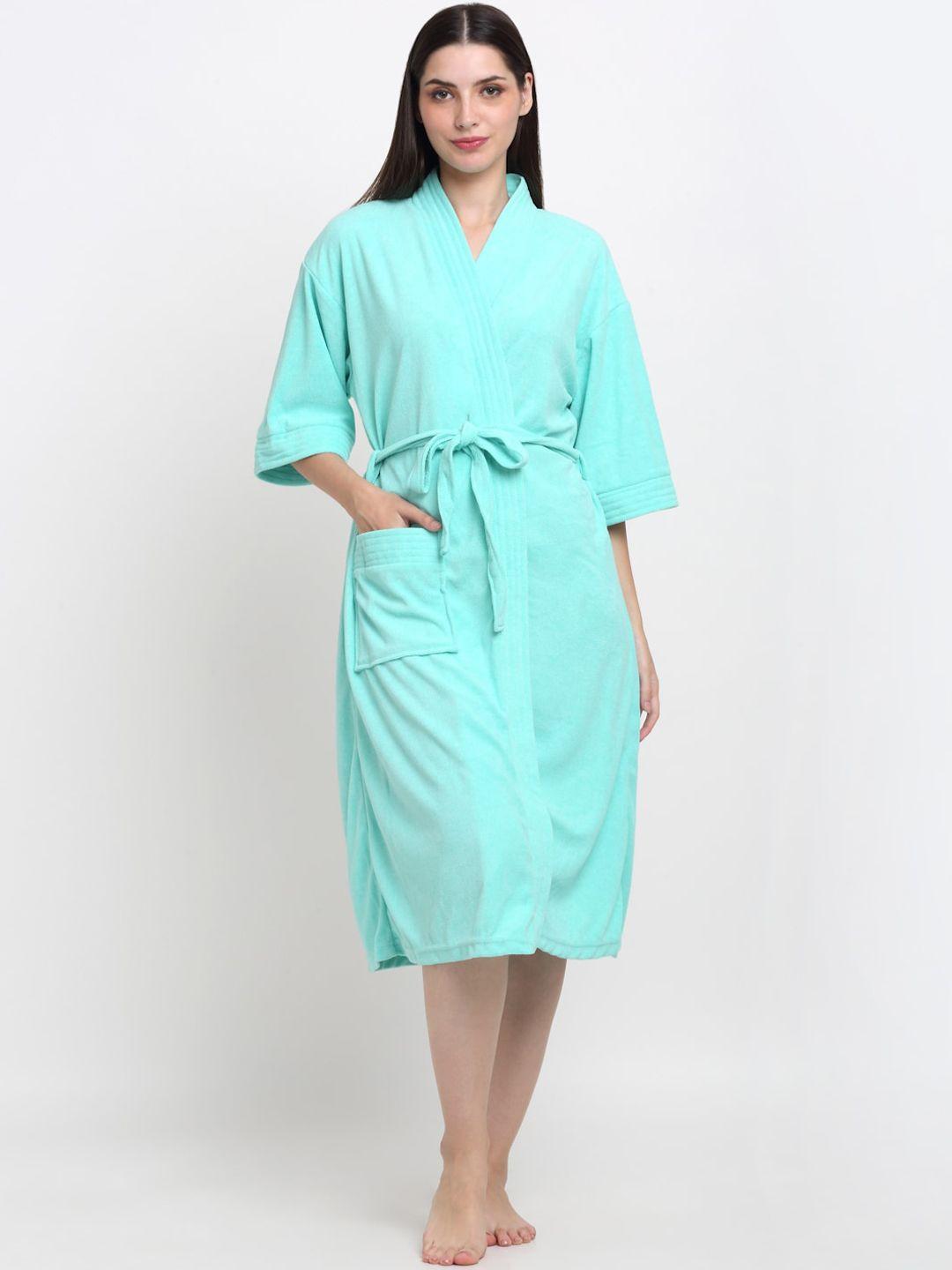 creeva everyday collection tie-up front pocket terry bath robe