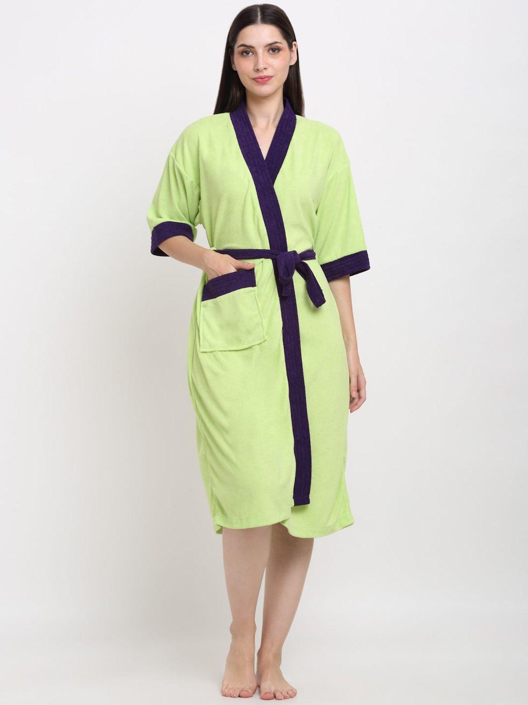 creeva everyday collection tie-up front pocket terry bath robe