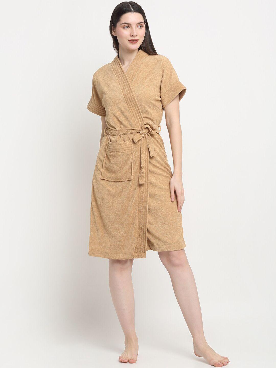 creeva rust everyday collection brown front pocket bath robe