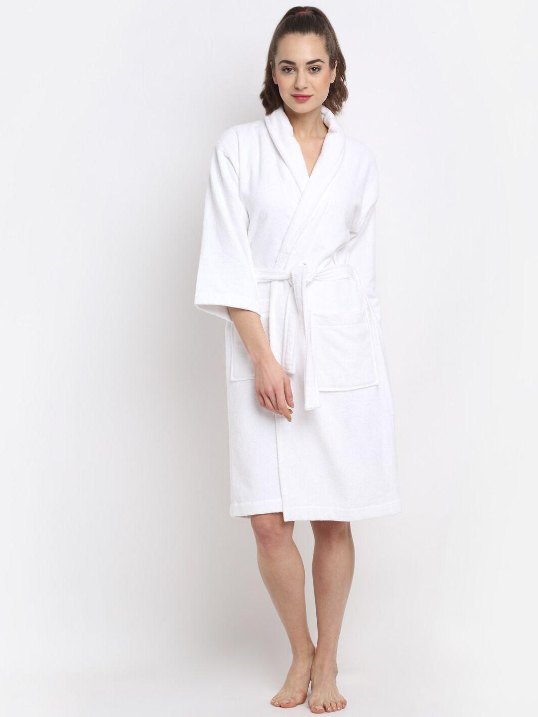 creeva white solid bath robe