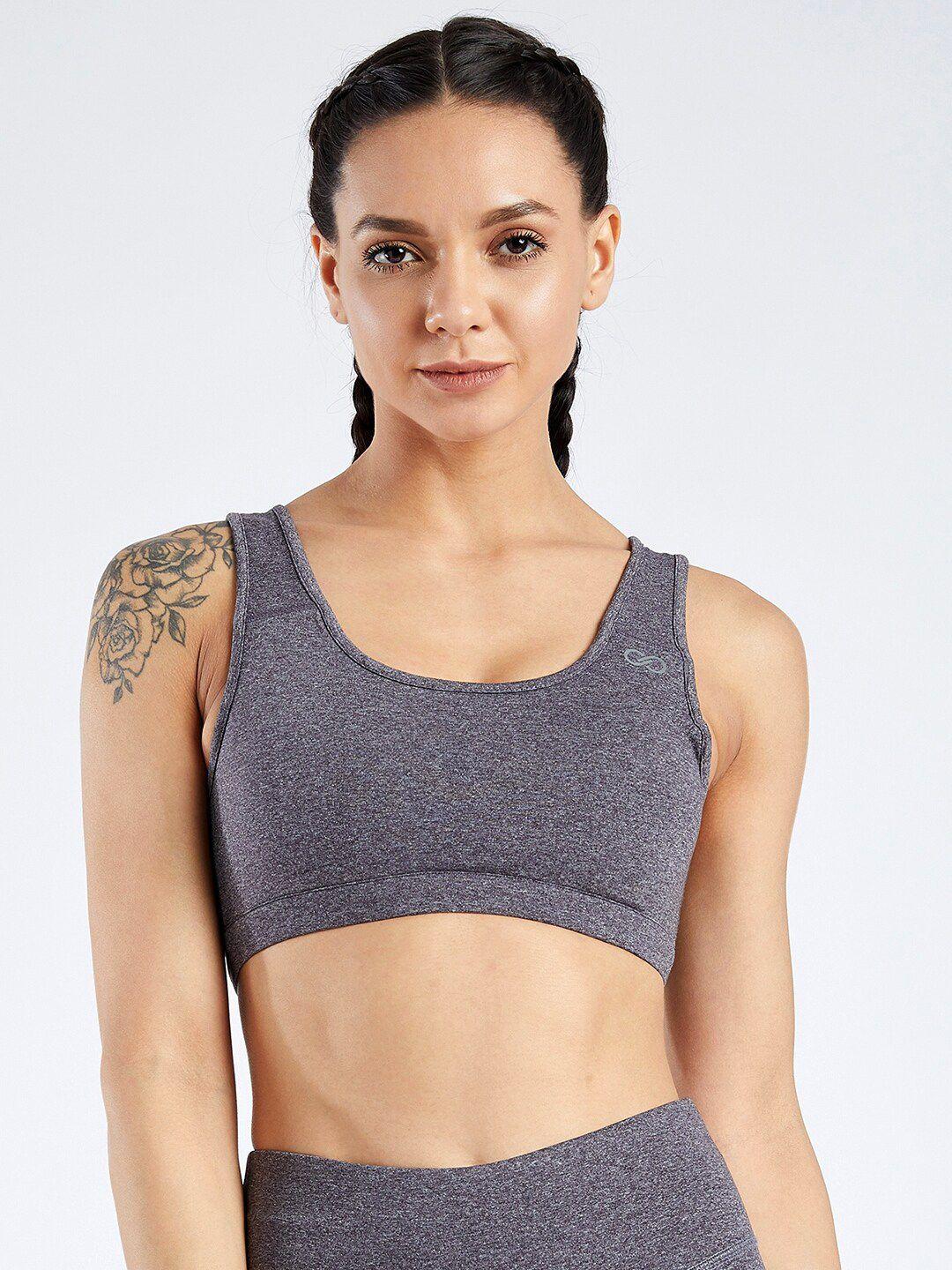 creez charcoal rapid-dry anti-microbial sports bra underwired