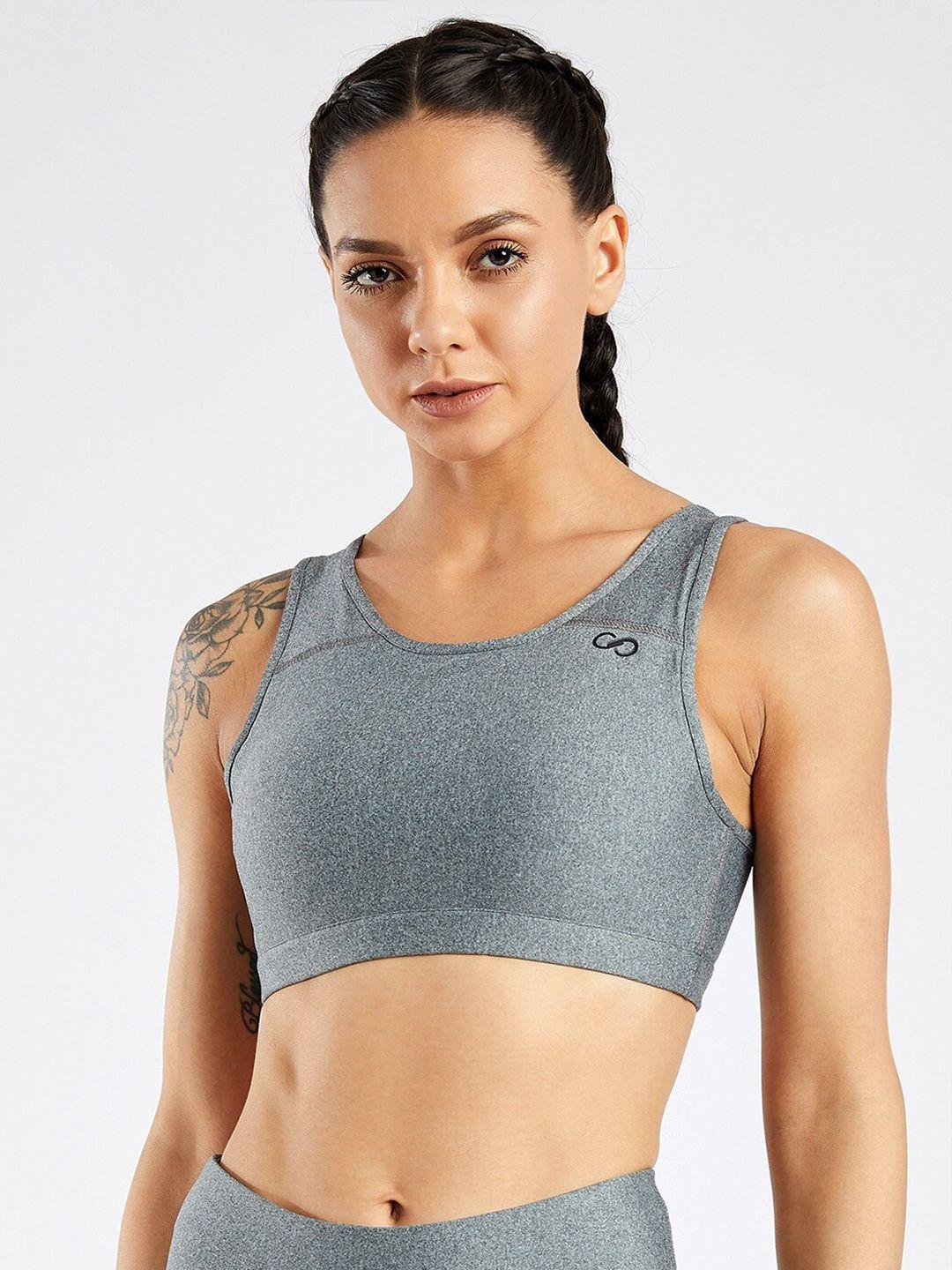 creez grey rapid-dry anti-microbial sports bra with anti-odour technology