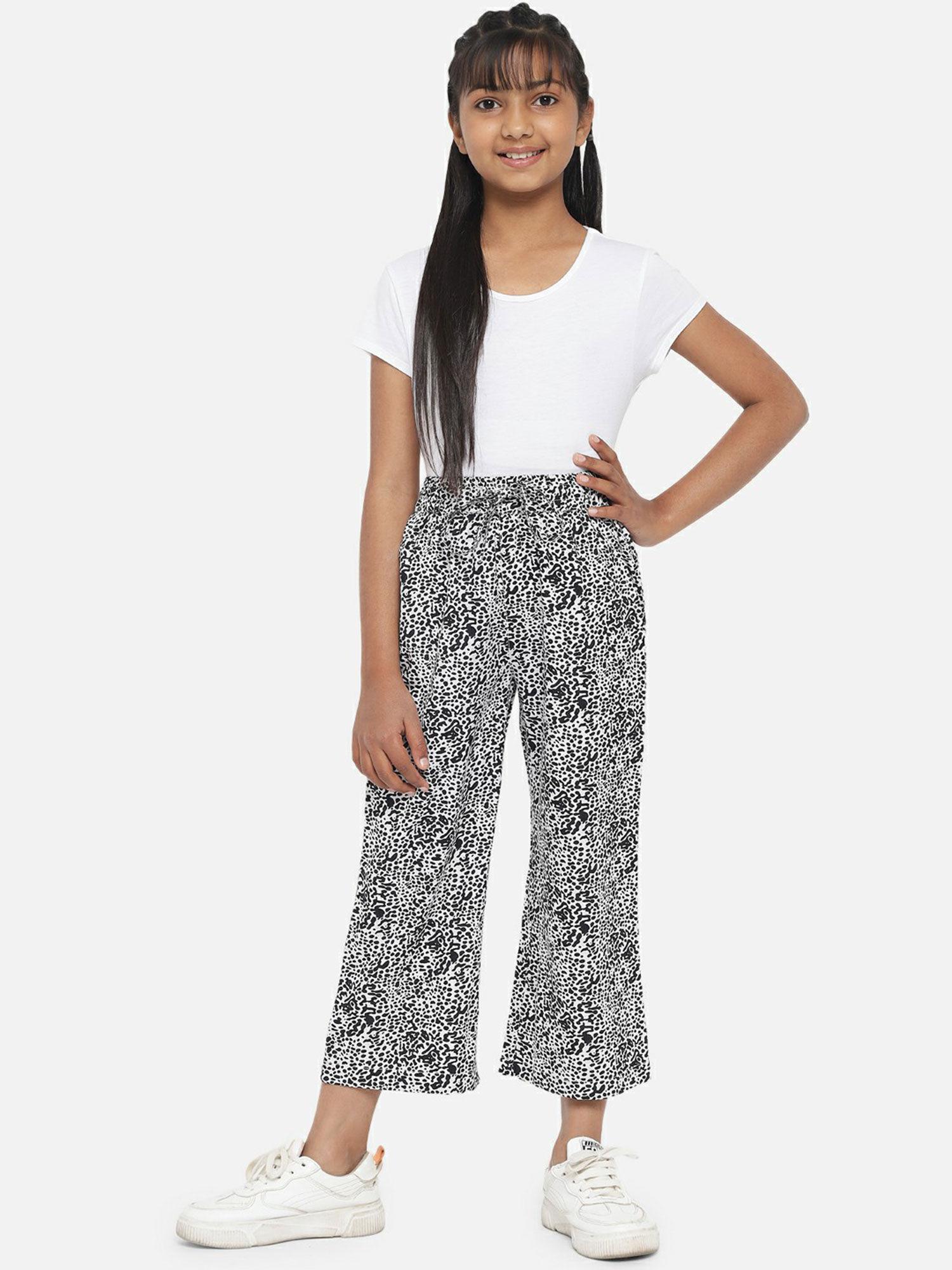 crepe animal print culottes