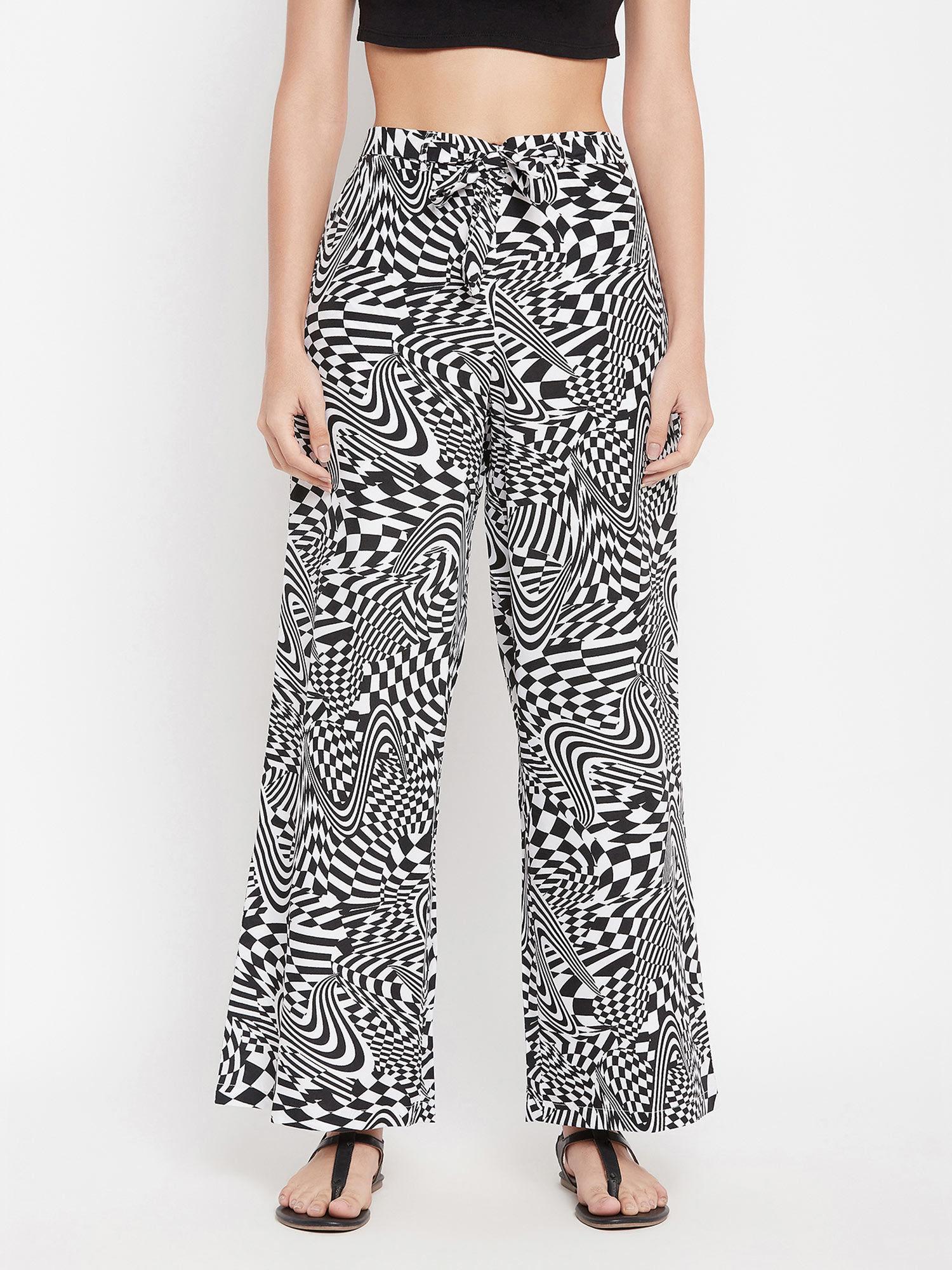 crepe print me pretty flared pants-multi-color