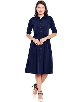 crepe shirt dress with belt