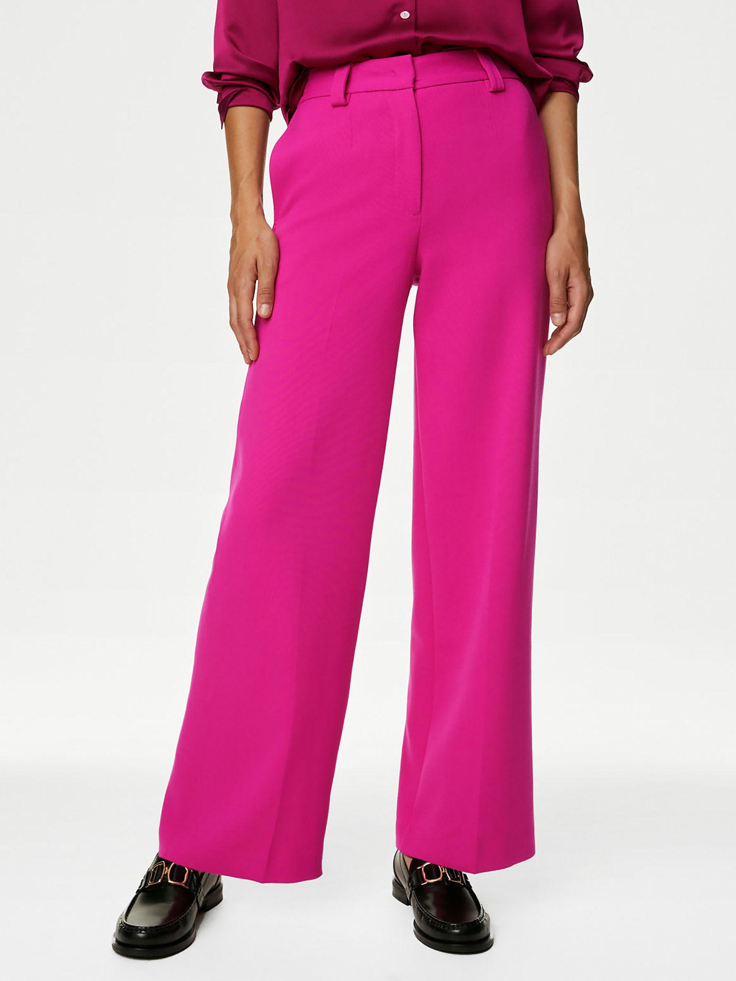 crepe tab detail wide leg trouser