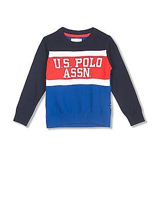 crew neck brand print sweater
