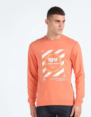 crew neck brand print sweatshirt