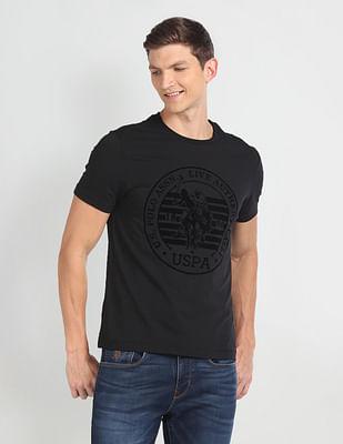 crew neck brand print t-shirt