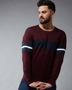 crew- neck t-shirt with full sleeves