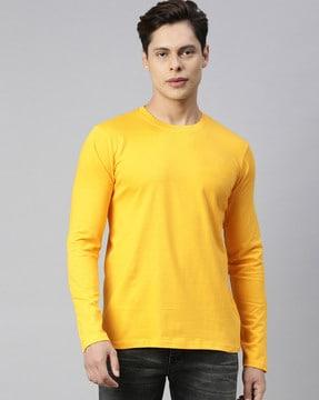 crew- neck t-shirt with full sleeves