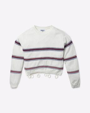 crew-neck sweater with stripes