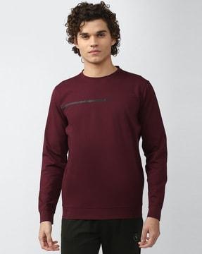 crew-neck sweatshirt with ribbed hem