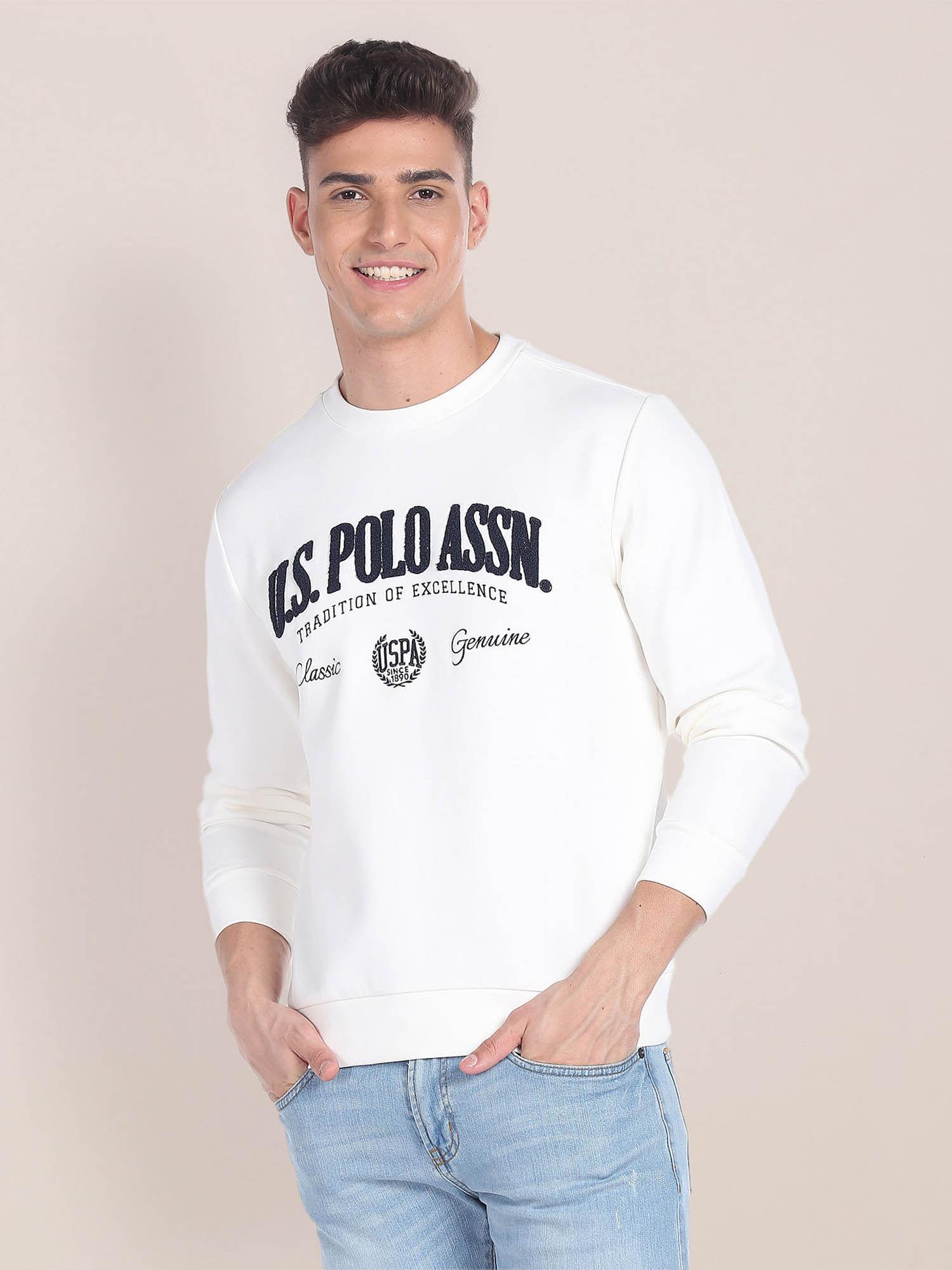 crew neck appliqued sweatshirt