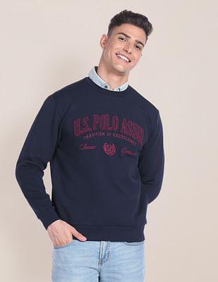 crew neck appliqued sweatshirt