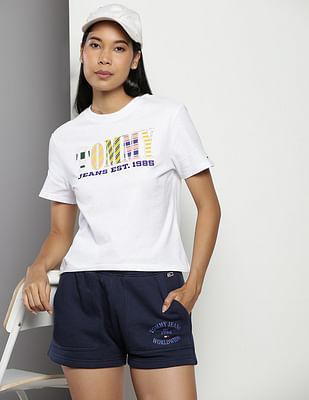 crew neck brand embroidered t-shirt