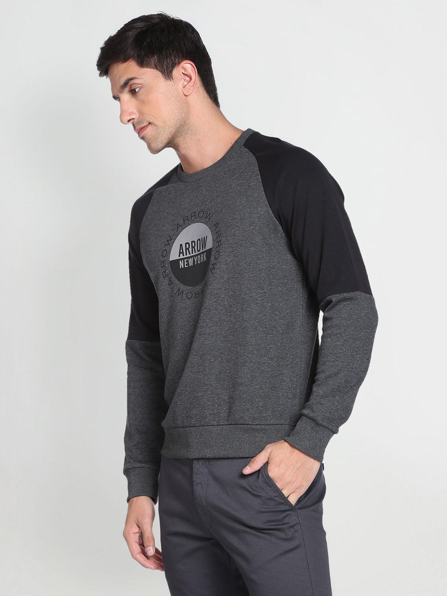 crew neck brand print sweat shirt