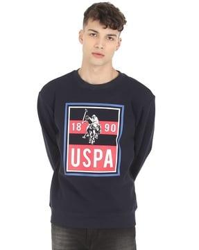 crew-neck brand print sweatshirt