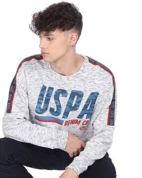 crew-neck brand print sweatshirt
