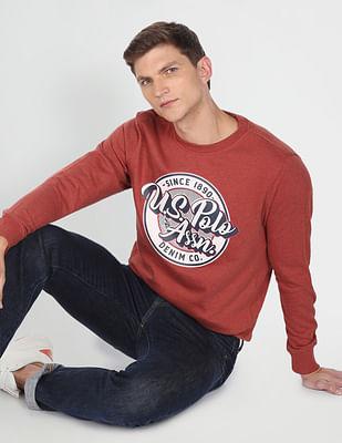 crew neck brand print sweatshirt