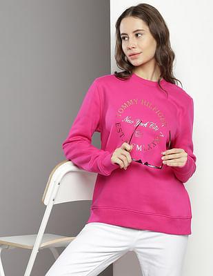 crew neck brand print sweatshirt