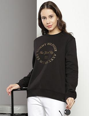 crew neck brand print sweatshirt