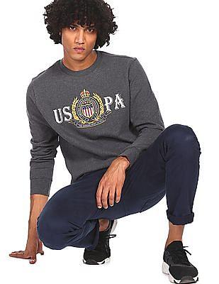 crew neck brand print sweatshirt