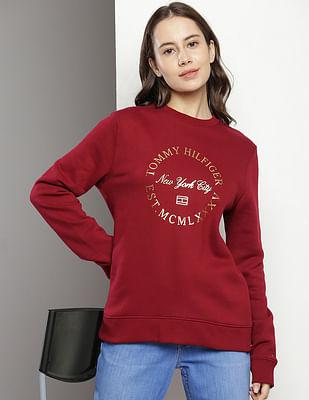 crew neck brand print sweatshirt