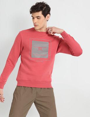 crew neck brand print sweatshirt