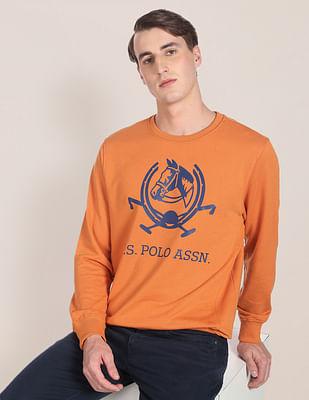 crew neck brand print sweatshirt