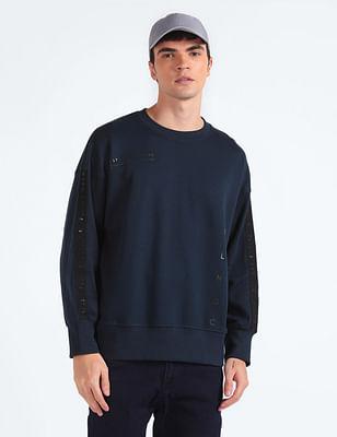 crew neck brand tape sweatshirt