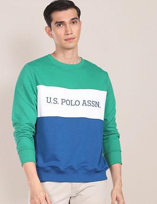 crew neck colour block sweatshirt