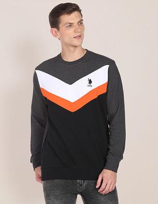 crew neck colour block sweatshirt