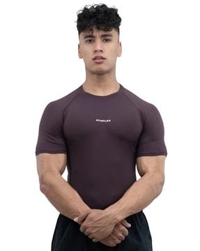 crew-neck compression fit t-shirt