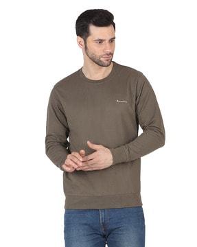 crew-neck cotton fleece sweatshirt