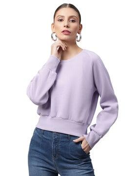 crew-neck crop sweatshirt